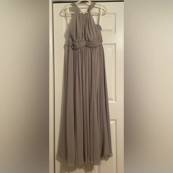 azazie silver dress Azazie Agustina